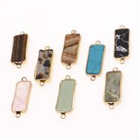 Gemstone Connector, with Zinc Alloy, Rectangle 