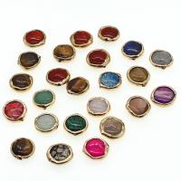 Gemischte Edelstein Perlen, mit Zinklegierung, DIY, gemischte Farben, 19x18x7mm, verkauft von PC