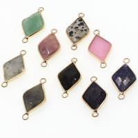 Gemstone Connector, with Zinc Alloy, Rhombus, faceted 