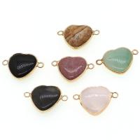 Gemstone Connector, with Zinc Alloy, Heart 
