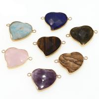 Conector de piedras preciosas, con aleación de zinc, Corazón, facetas, más colores para la opción, 26x35x5mm, Vendido por UD