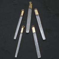 Colgantes de Cuarzo Natural, aleación de zinc, con cuarzo claro, más colores para la opción, 65x5x3mm, Vendido por UD