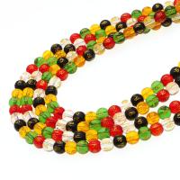 Glass Beads, Round, DIY & gold accent, mixed colors, 8mm cm 