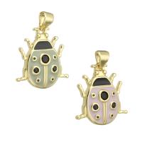 Cubic Zirconia Micro Pave Brass Pendant, Insect, gold color plated, DIY & micro pave cubic zirconia & enamel Approx 3mm 