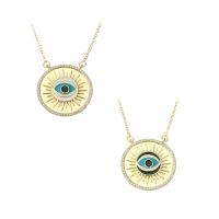 Cubic Zircon Micro Pave Brass Necklace, gold color plated, fashion jewelry & micro pave cubic zirconia & for woman & enamel Inch 