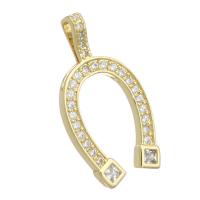 Cubic Zirconia Micro Pave Brass Pendant, gold color plated, DIY & micro pave cubic zirconia, golden Approx 1.5mm 