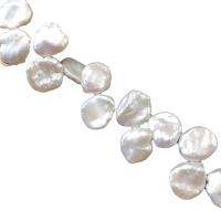 Keshi kultivierte Süßwasserperlen, Perlen, weiß, 12-14mm, ca. 40PCs/Strang, verkauft von Strang