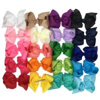 Children Hair Clip, Polyester, with Iron, Bowknot, silver color plated, for children 203.2mm 