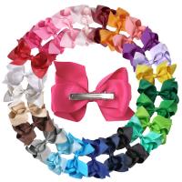 Children Hair Clip, Polyester, with Iron, Bowknot, silver color plated, for children 114.3mm 