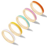 Zinc Set anillo de aleación, aleación de zinc, anillo de dedo, chapado en color dorado, diverso tamaño para la opción & para mujer & esmalte, color mixto, aproximado 5PCs/Set, Vendido por Set