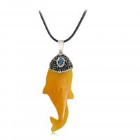 Agate Brass Pendants, with Synthetic Blue Turquoise & Rhinestone Clay Pave & Brass, silver color plated, fashion jewelry 