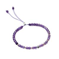 Amethyst Bracelet, fashion jewelry & adjustable, purple, 4mm cm 