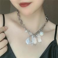 Plastic Pearl Necklace, Zinc Alloy, with Plastic Pearl, silver color plated, fashion jewelry & for woman Approx 14.1 Inch 