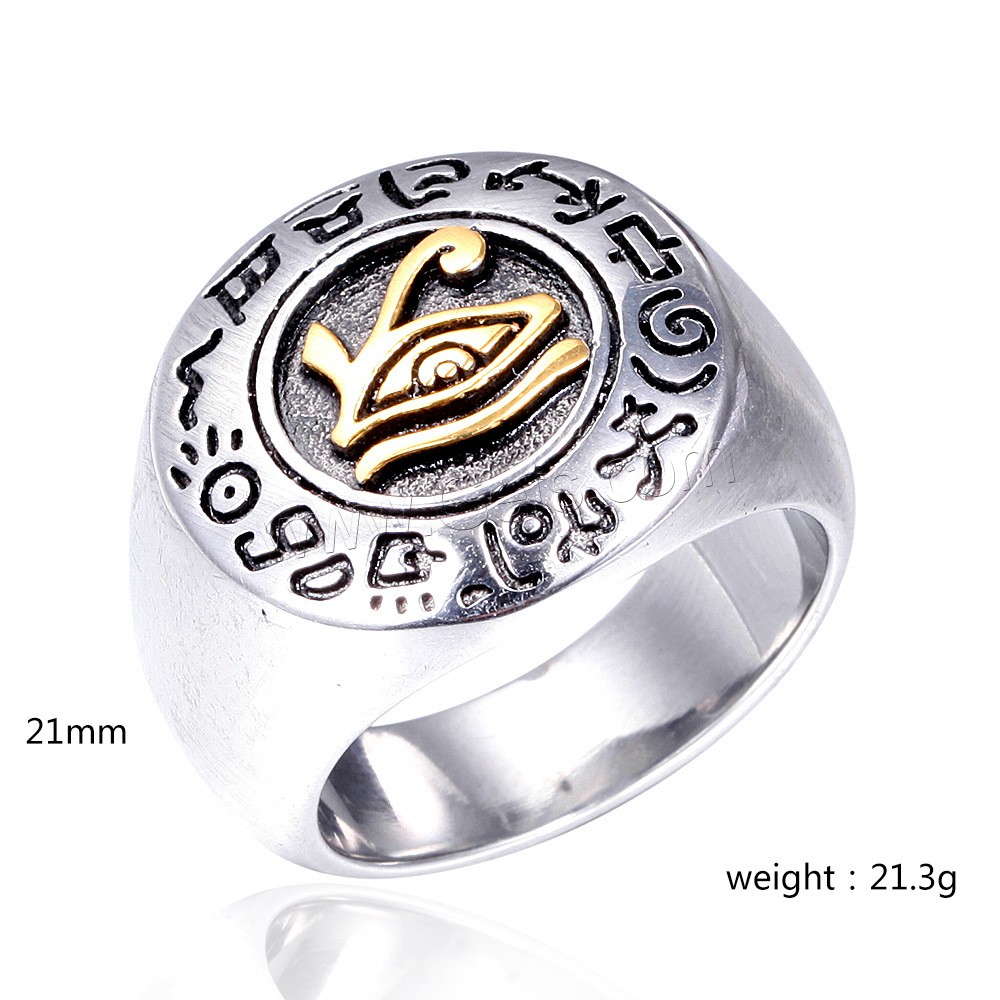 304 Stainless Steel Finger Ring, Vacuum Plating, different size for choice & for man, more colors for choice, 21mm, US Ring Size:7-13, Sold By PC