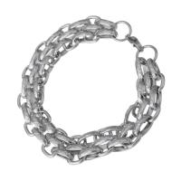 Stainless Steel Chain Bracelets, multilayer & Unisex, original color Approx 9.3 Inch 