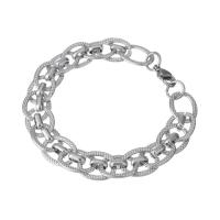 Stainless Steel Chain Bracelets, Unisex, original color Approx 8.4 Inch 