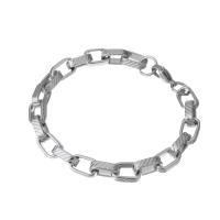 Stainless Steel Chain Bracelets, Unisex, original color Approx 8.5 Inch 