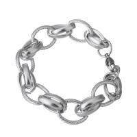 Stainless Steel Chain Bracelets, Unisex, original color Approx 7.5 Inch 