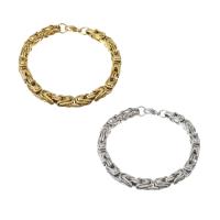Stainless Steel Chain Bracelets, plated, Unisex Approx 8.2 Inch 