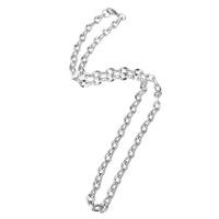 Stainless Steel Chain Necklace, platinum color plated, Unisex Approx 21.5 Inch 