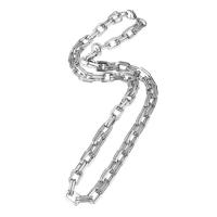 Collar de cadena de acero inoxidable, chapado en color de platina, unisexo, longitud:aproximado 21.5 Inch, Vendido por UD