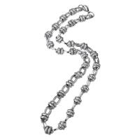 Collar de cadena de acero inoxidable, chapado en color de platina, unisexo, longitud:aproximado 21.5 Inch, Vendido por UD