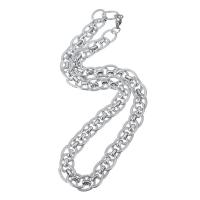 Stainless Steel Chain Necklace, platinum color plated, Unisex Approx 21.5 Inch 