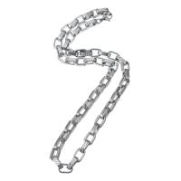 Collar de cadena de acero inoxidable, chapado en color de platina, unisexo, longitud:aproximado 22 Inch, Vendido por UD