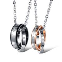 Couple Stainless Steel Necklace, with 1.97inch extender chain, plated, Unisex Approx 19.69 Inch, Approx 17.72 Inch 