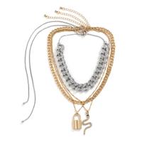 Fashion Multi Layer Necklace, Zinc Alloy, with iron chain, plated, 4 pieces & for woman & with rhinestone 