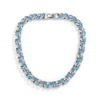Rhinestone Zinc Alloy Necklace, plated & for woman & enamel & with rhinestone Approx 15.7 Inch, Approx 9 Inch 