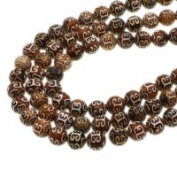 Natural Tibetan Agate Dzi Beads, Round, DIY, mixed colors, 12mm cm 
