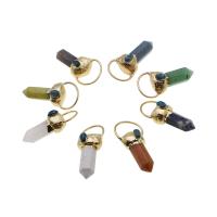 Mixed Gemstone Pendants, Brass, with Gemstone [