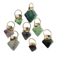 Mixed Gemstone Pendants, Brass, with Gemstone, random style, mixed colors 