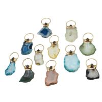 Agate Brass Pendants, with Agate 