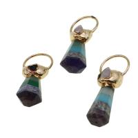 Mixed Gemstone Pendants, Brass, with Gemstone, mixed colors, 20-35mm 