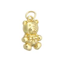 Colgantes de la joyería de cobre amarillo, metal, Oso, chapado en color dorado, Bricolaje, dorado, 10x15.5x4.5mm, agujero:aproximado 3mm, Vendido por UD