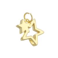 Brass Star Pendants, laiton, étoile, Placage de couleur d'or, DIY, doré Environ 3mm, Vendu par PC