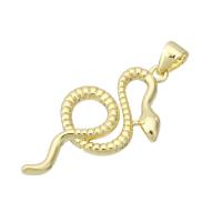 Animal Brass Pendants, Snake, gold color plated, DIY, golden Approx 3mm 