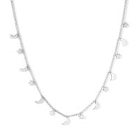 Stainless Steel Jewelry Necklace, 304 Stainless Steel, with 1.97Inch extender chain, Vacuum Ion Plating, for woman, silver color Approx 15.75 Inch 