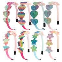 Children Hair Band, Plastic, with Sequins, cute & gradient color & for children 139.7mm 