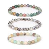 Gemstone Bracelets, Natural Stone, Round, Unisex & radiation protection 8mm Approx 7.09 Inch 