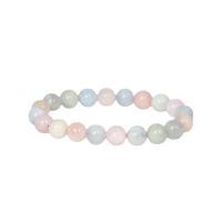 Gemstone Bracelets, Morganite, Round, vintage & Unisex & radiation protection, multi-colored Approx 7.09 Inch 