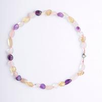 Quartz Necklace, with Polyester & Zinc Alloy, irregular, silver color plated, fashion jewelry 15mm .87 Inch 