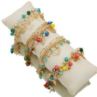 Zinc Alloy Crystal Bracelets, with Crystal & Plastic, with 2.36inch extender chain, gold color plated, Bohemian style & for woman Approx 6.3 Inch 