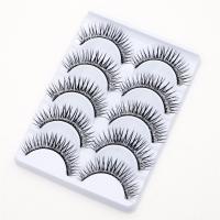 Chemical Fiber False Eyelashes Set, with Sequins & Acrylic, 3D effect & for woman, black, 12mm 