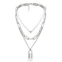 Mode-Multi-Layer-Halskette, Zinklegierung, mit Kunststoff Perlen & Messing, plattiert, mehrschichtig & für Frau, keine, 36cm,43cm,60cm, verkauft von PC