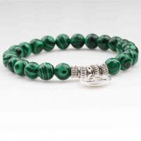 Malachite Bracelets, with Stainless Steel, Unisex, mixed colors cm 