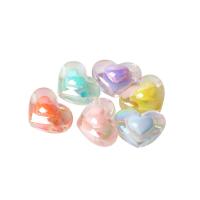 collier en perle acrylique , coeur, DIY, couleurs mélangées Vendu par sac