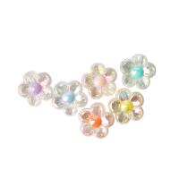 Perles acryliques plaquée, Acrylique, fleur, Placage, DIY, couleurs mélangées, 12mm Vendu par sac